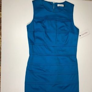 Calvin Klein Sleeveless Sheath Dress Sz 4 Aegean B